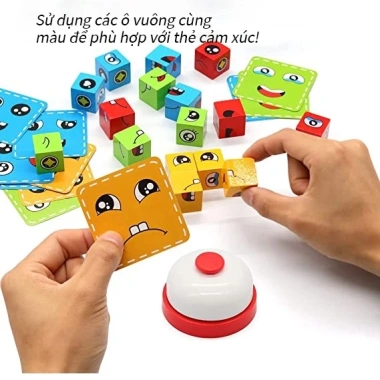 Mặt Thay Đổi Khối Lập Phương Gỗ - Đồ Chơi Xếp Hình Giáo Dục Trẻ Em, Giá Ưu Đãi 56.840₫ 3