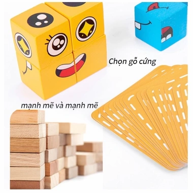 Mặt Thay Đổi Khối Lập Phương Gỗ - Đồ Chơi Xếp Hình Giáo Dục Trẻ Em, Giá Ưu Đãi 56.840₫ 8
