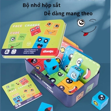Mặt Thay Đổi Khối Lập Phương Gỗ - Đồ Chơi Xếp Hình Giáo Dục Trẻ Em, Giá Ưu Đãi 56.840₫ 9