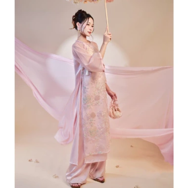 Mẫu mới áo dài cách tân Phương Hằng 4 tà tơ thêu họa tiết nổi đẹp mắt siêu sang cao cấp – Giảm giá, chỉ 486.700₫ 5