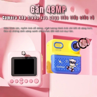 Máy ảnh trẻ em chụp in liền ngay - Đồ chơi màu sắc, quà Tết Dương lịch, giá 566k