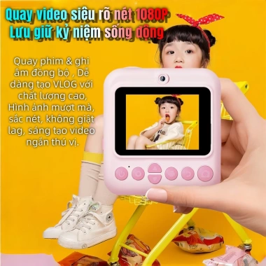 Máy ảnh trẻ em chụp in liền ngay - Đồ chơi màu sắc, quà Tết Dương lịch, giá 566k