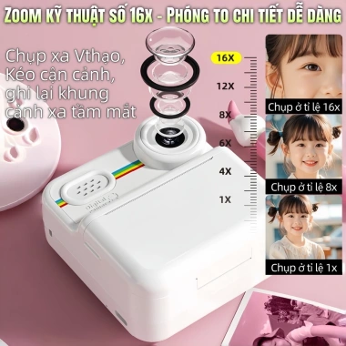 Máy ảnh trẻ em chụp in liền ngay - Đồ chơi màu sắc, quà Tết Dương lịch, giá 566k