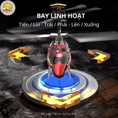 Máy bay trực thăng điều khiển từ xa XK913-X 3.5 kênh, đèn LED đa sắc, pin sạc Type-C - Sunny Kids, 349.000₫