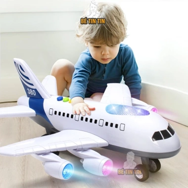 Máy Bay Tự Điều Khiển Dưới Đất Có Đèn Nhạc - Quà Tặng Bé Đáng Yêu, Giá 69.000₫