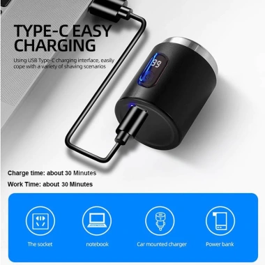 Máy cạo râu điện mini di động LCD cho nam, tông đơ sạc lại tiện du lịch, quà Tình nhân 4