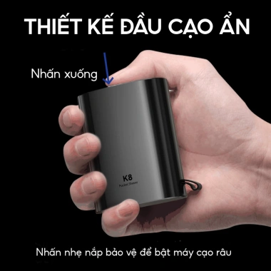 Máy cạo râu mini Enchen K8 - Đầu cạo 2D, chống nước, 18 lưỡi tự mài, pin 60 ngày, bảo hành 6 tháng - Giá 269.000₫ 4