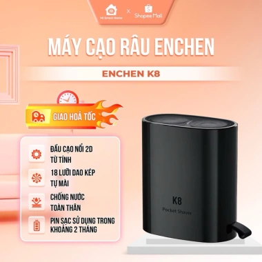 Máy cạo râu mini Enchen K8 - Đầu cạo 2D, chống nước, 18 lưỡi tự mài, pin 60 ngày, bảo hành 6 tháng - Giá 269.000₫ 10
