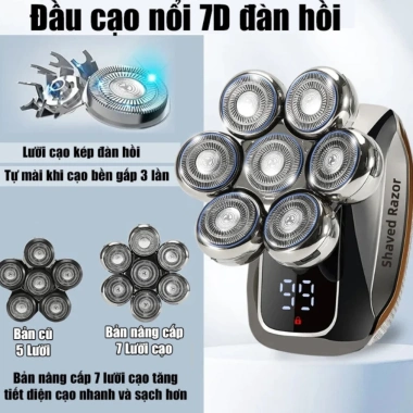 Máy cạo râu Rayco RQ-7.900 7 lưỡi - Cạo đầu trọc, cắt tóc, chống nước IPX7 730k 8