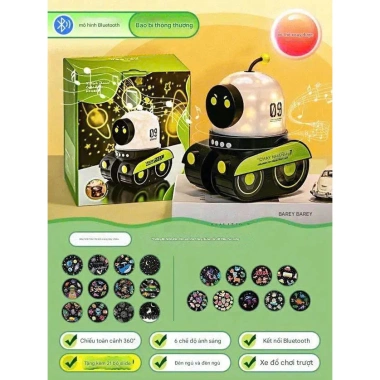 Máy chiếu robot Bluetooth 360° – Tặng 5 thẻ tròn, 5 cuộn phim + loa phát sáng, chỉ 250k 6