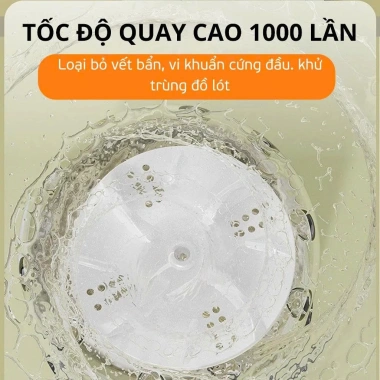 Máy giặt mini không dây sạc pin 3.000mAh - 2 chế độ bảo vệ sợi vải, giặt đồ lót, tiện du lịch