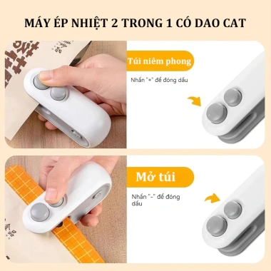 Máy hàn miệng túi mini bảo quản thực phẩm - Kẹp hàn nhiệt nylon, nhẹ, tiện lợi, giá rẻ 41.895 VND