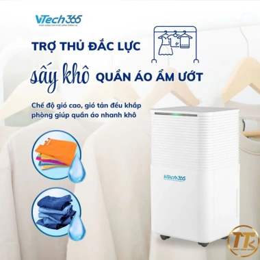 Máy hút ẩm JPTATO Vtech365 VT-HA350-W 12-50L/ngày - Tiện lợi cho phòng khách, ngủ, chỉ 3,75tr 9
