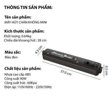 Máy Hút Chân Không Thực Phẩm và Máy Hàn Miệng Túi, Tặng 10 Túi Hút, Dụng Cụ Nhà Bếp, Giá chỉ 59.000₫