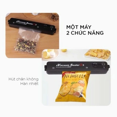 Máy Hút Chân Không Thực Phẩm và Máy Hàn Miệng Túi, Tặng 10 Túi Hút, Dụng Cụ Nhà Bếp, Giá chỉ 59.000₫