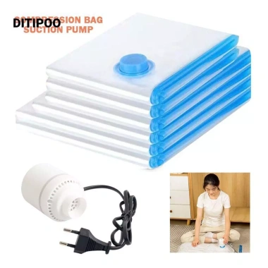 Máy hút túi nén DITIPOO Hút chân không di động, tiết kiệm không gian, EU/US, lưu trữ quần áo chăn 49.500₫
