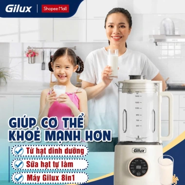 Máy làm sữa hạt Gilux 8 chức năng xay nấu tiện lợi - Bảo hành 12 tháng - Giá ưu đãi 1.149.000 VND