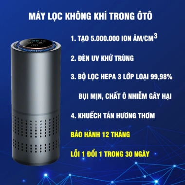 Máy lọc không khí ô tô Autohome - lọc bụi mịn, ion âm, diệt khuẩn, khử mùi, chống say xe - Giá 239k 3