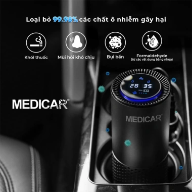 Máy lọc khử mùi xe ô tô Medicar cao cấp - Lọc PM2.5, ion âm diệt khuẩn, chống say xe, giá ưu đãi 1,480,000 VND 2