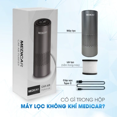 Máy lọc khử mùi xe ô tô Medicar cao cấp - Lọc PM2.5, ion âm diệt khuẩn, chống say xe, giá ưu đãi 1,480,000 VND 9