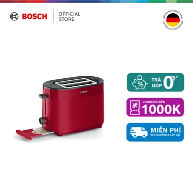 Máy nướng bánh mì Bosch TAT2M124 màu đỏ - Hàng chính hãng, voucher Shopee tới 3 triệu, giảm còn 1.400.000₫