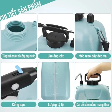 Máy phun tưới cây điện cầm tay 5L/8L – Bình xịt nước chạy điện, tiết kiệm, giá ưu đãi 172.200₫