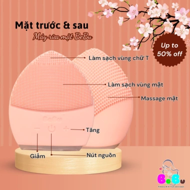 Máy rửa mặt BEBU Silicon cao cấp 100% - Làm sạch sâu, massage da, chỉ 209.000đ