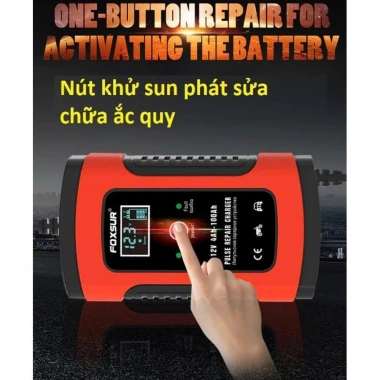Máy sạc ắc quy tự động 12V 100AH FOXSUR CHÍNH HÃNG, thông minh tự ngắt, dùng cho ô tô & xe máy, giảm giá 205.000₫