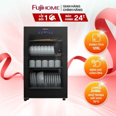 Máy sấy bát đĩa FUJIHOME DD128 UV và Ozone khử trùng 99,99% vi khuẩn E. coli - Giá 2.08 triệu