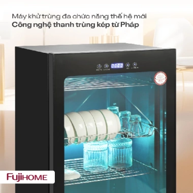 Máy sấy bát đĩa FUJIHOME DD128 UV và Ozone khử trùng 99,99% vi khuẩn E. coli - Giá 2.08 triệu
