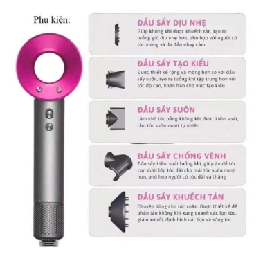 Máy sấy ion âm không cánh công suất mạnh, chăm sóc tóc tại nhà 299.000₫