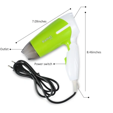 Máy sấy mini gấp gọn du lịch Kemey 2 mức sấy tiện dụng, giá chỉ 159.000 VND