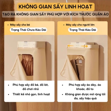 Máy sấy quần áo 600W tiện lợi, tiết kiệm năng lượng, kháng vi khuẩn - Bảo hành điện tử - 20.000₫ 2