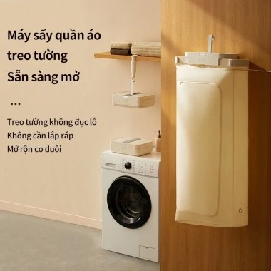 Máy sấy quần áo đa năng treo tường gấp gọn, khử khuẩn 2 chế độ, tiết kiệm không gian - Giá 269k