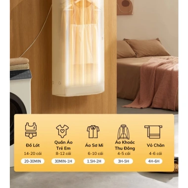 Máy sấy quần áo DELADEP SQA01 - Khử trùng, gấp gọn 3D, 2 chế độ, tiết kiệm diện tích, chỉ 499k