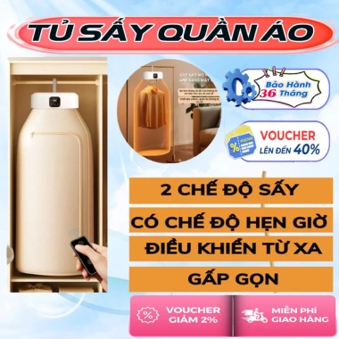 Máy sấy quần áo gấp gọn 600W - Tủ sấy 2 chế độ, tiện dụng, giá chỉ 399.000₫