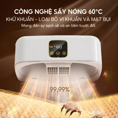 Máy sấy quần áo gấp gọn 600W - Tủ sấy khử trùng, diệt khuẩn, tiện dụng gia đình