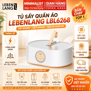 Máy Sấy Quần Áo Gấp Gọn Lebenlang LBL6.268 - Tủ Sấy Di Động Thiết Kế Nhẹ, Sấy Khô Nhanh Giá Ưu Đãi 1.134.000 VND