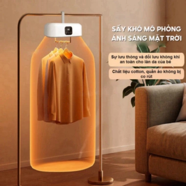 Máy sấy quần áo gấp gọn treo tường 600W 2 chế độ sấy, tiết kiệm không gian, 385.000₫