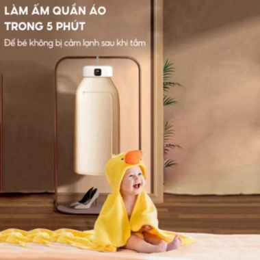 Máy sấy quần áo gấp gọn treo tường 600W 2 chế độ sấy, tiết kiệm không gian, 385.000₫