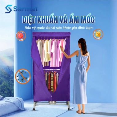 Máy sấy quần áo Hichiko SM101 2.300W sấy nhanh, khử mùi, giá 1.589.000 VND