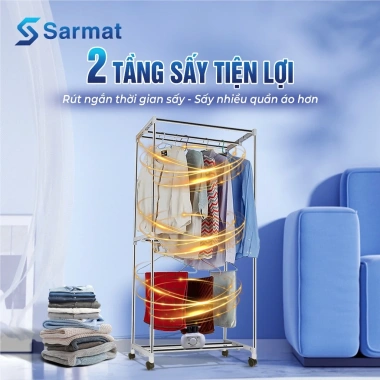Máy sấy quần áo Hichiko SM101 2.300W sấy nhanh, khử mùi, giá 1.589.000 VND