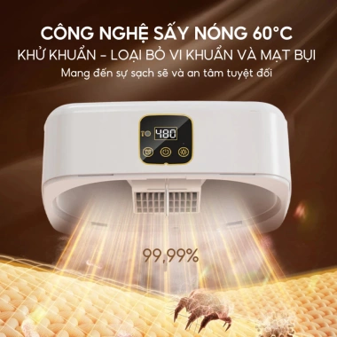 Máy sấy quần áo HOKU đa năng SQA02 treo tường gấp gọn, khử trùng, 2 chế độ sấy, tiết kiệm diện tích - giá 529.000₫