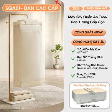 Máy sấy quần áo HOKU đa năng SQA02 treo tường gấp gọn, khử trùng, 2 chế độ sấy, tiết kiệm diện tích - giá 529.000₫ 10 Máy sấy quần áo HOKU đa năng SQA02 treo tường gấp gọn, khử trùng, 2 chế độ sấy, tiết kiệm diện tích - giá 529.000₫ 10