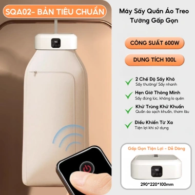 Máy sấy quần áo HOKU SQA02 treo tường, khử khuẩn, 2 chế độ sấy, tiết kiệm không gian - 499k 10 Máy sấy quần áo HOKU SQA02 treo tường, khử khuẩn, 2 chế độ sấy, tiết kiệm không gian - 499k 10
