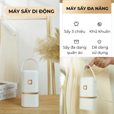 Máy sấy quần áo mini gấp gọn 3 chiều 360 khử khuẩn, 3 lớp bảo vệ nhiệt – Giá 375.000₫