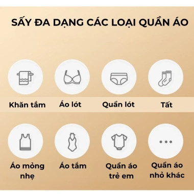 Máy sấy quần áo mini gấp gọn 3 chiều 360 khử khuẩn, 3 lớp bảo vệ nhiệt – Giá 375.000₫