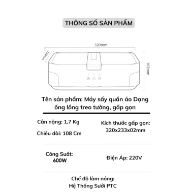 Máy sấy quần áo mini gập gọn, sấy giày, balo, túi xách - Du lịch tiện lợi, bảo hành 12 tháng 9 Máy sấy quần áo mini gập gọn, sấy giày, balo, túi xách - Du lịch tiện lợi, bảo hành 12 tháng 9