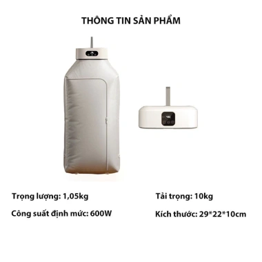 Máy sấy quần áo mini gấp gọn treo tường, công suất lớn, đa năng - Giá 429.500₫