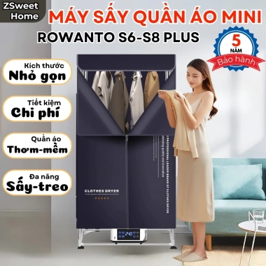 Máy Sấy Quần Áo Mini Rowanto S8 Plus Tủ Gấp Gọn Tiết Kiệm Điện Sấy Nhanh 478.980₫